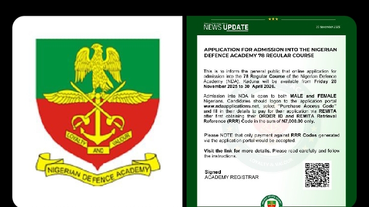 NDA Announces Admission Form for 78RC