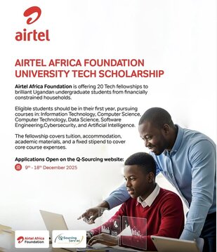 The Airtel Africa Foundation University Tech Scholarship 2026 for young Ugandans (Fully Funded)