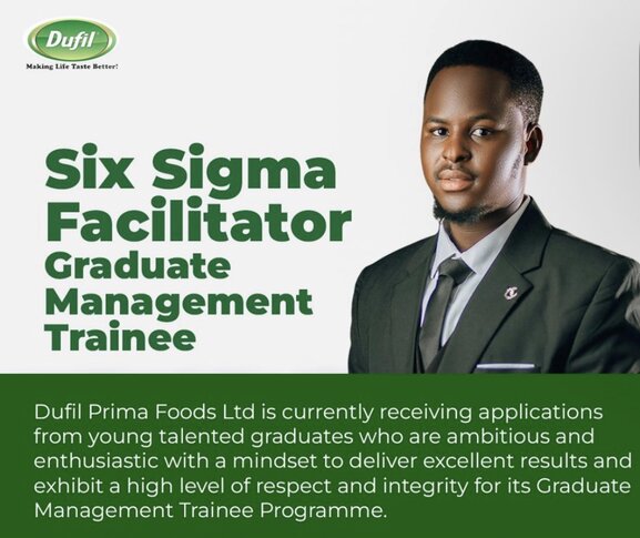 Dufil Prima Foods Six Sigma Facilitator (Graduate Management Trainee) 2026 for young Nigerian graduates