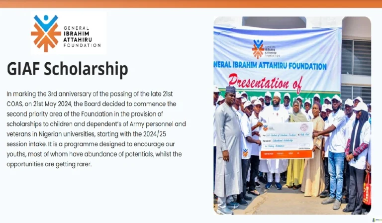 General Ibrahim Attahiru Foundation Scholarship 2026 (GIAF) For Nigerians