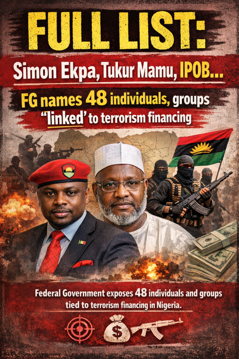 FULL LIST: Simon Ekpa, Tukur Mamu, IPOB… FG names 48 individuals, groups ‘linked’ to terrorism financing
