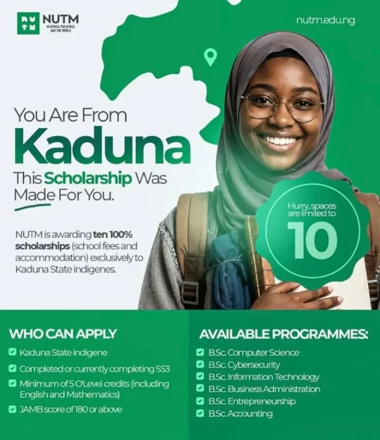 Scholarship Opportunity: NUTM Kaduna Indigene Scholarship Award 2026 (10 Fully Funded Slots)