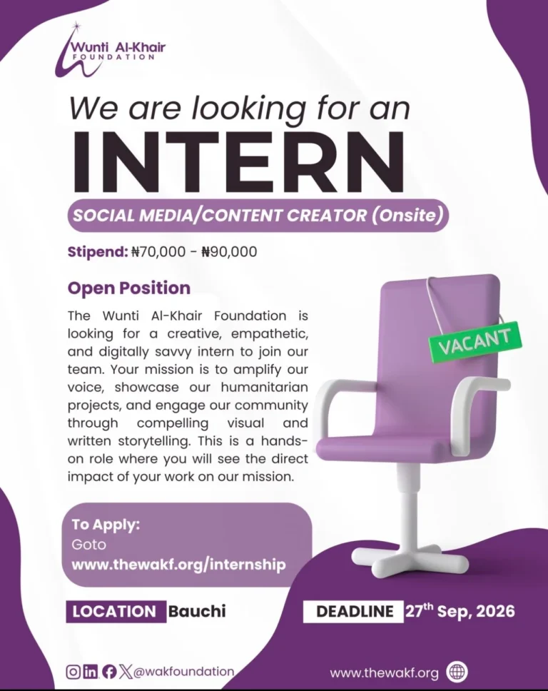 Wunti Al-Khair Foundation: Social Media / Content Creator Intern Wunti Al-Khair Foundation: Social Media / Content Creator Intern