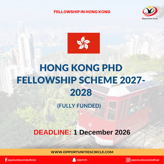 Hong Kong PhD Fellowship Scheme (HKPFS) 2027/2028 (Fully Funded) Hong Kong PhD Fellowship Scheme (HKPFS) 2027/2028 (Fully Funded)